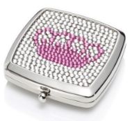 16 x ICE LONDON Pink CROWN Silver Plated Compact Mirrors - MADE WITH 