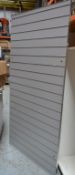 4 x Section of Retail Slat Wall With Large Selection of Slat Rails - Modern Grey Finish With Chrome