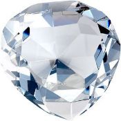 1 x ICE Lonodon Large Heart Crystal Paperweight - Width: 135mm Colour: Clear - Brand New & Sealed