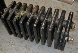 1 x Clyde Cast Iron 10 Column Radiator Finished in Black - With Feet - H38 x W65 x D25 cms - CL150 -