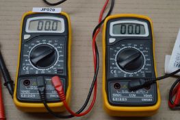 2 x Edison DM383 Digital Multimeters - CL300 - Ref JP070 - Location: Altrincham WA14 DM383