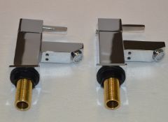 1 x Vogue Series 3 Sink Basin Taps in Chrome (Pair) - Modern Bath Mixer Tap in Bright Chrome -