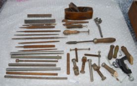 1 x Assorted Lot of Vintage Tools, Files, Rods and More - Includes More Than 30 Pieces Including