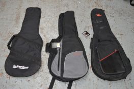 3 x Electric Guitar Gig Bags With Shoulder Straps - Unused Stock - May Show Signs of Storage But