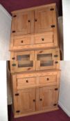 1 x Large Pine 2-Piece Corona 3' Buffet Hutch