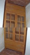 1 x Province Oak Tall Display. Original Retail £1199. 2 Glass Doors. 192cm Height, 98.5cm Width