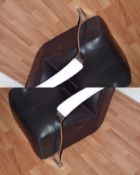 1 x Black Chair With White Arms. Some Chips On Arms. Height 96cm. Width 68cm. Seat Height 47cm.