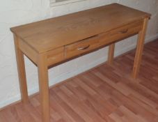 1 x Side Table/Desk With 2 Drawers. 120cm Length, 45cm Depth, 74cm Height. - CL108