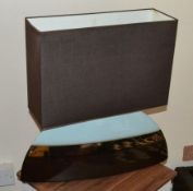 1 x Lamp. Dark Brown To Copper To Light Blue. Total Length 57cm, Widest Point 10cm.