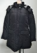 1 x Steilmann Hooded Womens Winter Coat / Parka - UK Size 12 - Features A Detachable Faux Fur