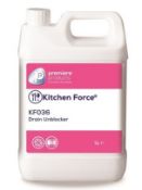 2 x Kitchen Force 5 Litre Drain Unblocker - Premiere Products - Rapidly Breaks Down Blockages Caused