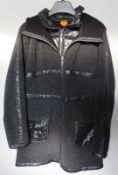 1 x Steilmann Kirsten Size 12 Womens Dark Grey / Black Knit Coat - CL210 - Ref SC1028 - Location: