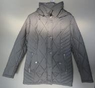 1 x Steilmann Kirsten Size 12 Womens Grey Quilted Coat / Jacket with - CL210 - Ref SC1007 -