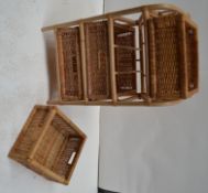 1 x Wicker Basket Rack with Baskets - AE003 - CL007 - Location: Altrincham WA14 - NO VAT