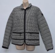 1 x Steilmann Kirsten Womens Coat - Black and White Wool Coat With Zip Fastener - 15% Wool -