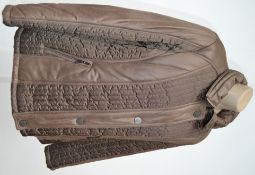 1 x Steilmann Kirsten Size 12 Womens Quilted / Faux Leather Brown Coat / Jacket - CL210 - Ref SC1044