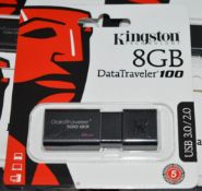 5 x Kingston 8gb Data Traveler 100 Pen Drives - USB 3.0 - New and Sealed - CL010 - Location:
