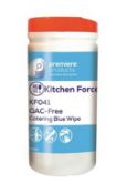 60 x Kitchen Force Blue Catering 150 Wipe Packs - Premiere Products - Byotrol Technology - QAC