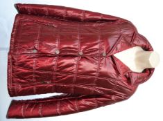 1 x Steilmann Kirsten Size 12 Womens Metallic/Pearl Red Quilted Coat / Jacket - CL210 - Ref SC1058 -