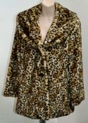 1 x Steilmann Faux Fur Leopard Print Womens Winter Coat - UK Size 12 - Super-soft With A Sumptuous