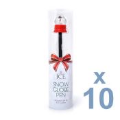 10 x ICE London Christmas Snow Globe Pen - Brand New Stock - Ideal Stocking Fillers With Excellent