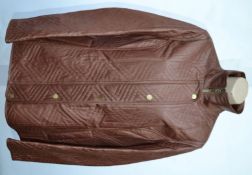 1 x Steilmann Kirsten Size 12 Womens Classic Style Faux Leather Brown Coat / Jacket - CL210 - Ref