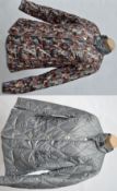1 x Steilmann Kirsten Size 12 Womens Grey/Patterned Reversible Quilted Coat / Jacket - CL210 - Ref