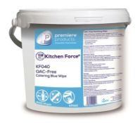 30 x Kitchen Force Blue Catering 1,500 Wipe Packs - Premiere Products - Byotrol Technology - QAC