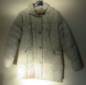 1 x Steilmann Kirsten Size 12 Womens Light Grey Quilted Coat with Hood - CL210 - Ref SC1022 -