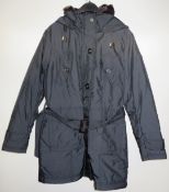 1 x Steilmann Kirsten Size 12 Womens Black Belted Coat / Jacket - CL210 - Ref SC1030 - Location: