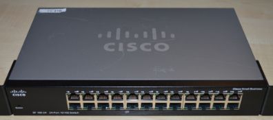 1 x Cisco SD 100-24 24 Port 10/100 Switch With Brackets - Ref PC190 - Location: Altrincham WA14