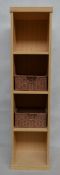 1 x Vogue ARC Series 2 Bathroom Storage Shelving Unit - Wall Mounted or Floor Standing - OAK