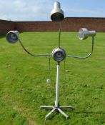 1 x Retro Flexible 3-Arm 4-Light Freestanding Floor Lamp On Castors - 1.7 Mtres Tall - Ref: KHF308 /