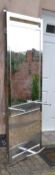 1 x Full Length Beauty / Hair Salon Mirror Unit with Foot Rest - Stainless Steel - Ref: KH215 /