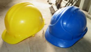 2 x Hard Hats (1 Blue, 1 Yellow) - CL168 - Ref: CN2 - Location: Flintshire CH6 - NO VAT ON