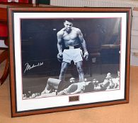 1 x Genuine Framed MUHAMMAD ALI Hand Signed Photo Entitled 