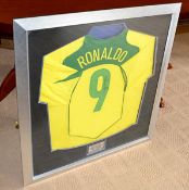 1 x Ronaldo Signed Framed Brazil 2004/2006 #9 Shirt - Autographed Memorabilia - No Certificate -