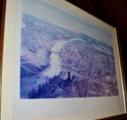 1 x Framed Print Featuring A Mid 19th Century Overhead View Of Chester Inscribed 
