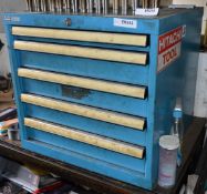 1 x Desktop Five Drawer Storage Cabinet in Blue - CL202 - Ref EN242 - Location: Worcester WR14