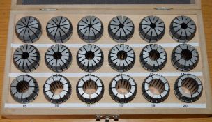 1 x 18 Piece ER32 Precision Collet Set - End Mill Collets - 470E/ER32 3-20mm - Box Set No 82 681 999