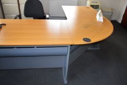 1 x Corner Office Workstation Desk With Drawer Pedestal - Large Size in Three Pieces For Easy