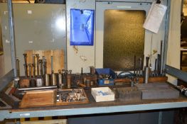 1 x Shelf Lot comprising of 1x Box of precision Drill Bits, Fixing kits for slotted worktable, Durag