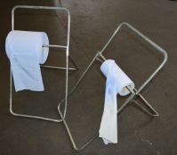 2 x Paper Towel Roll Dispensers - With Part Used Towel Rolls - Fold Up For Easy Storage - CL202 -