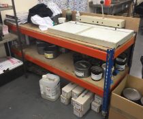 1 x Metal Framed Table Bench With Wooden Surfaces - CL171 - Location: London, N4