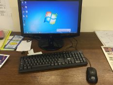 1 x Desktop PC with AOC Monitor - AMD Athlon II X2 250 @ 3.01GHz, 2GB Ram, Windows Pro 7 CoA - CL171