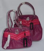 1 x Zandra Rhodes Poppy Handbag Set - Includes Small Handbag and Large Shoulder Bag - Size 36x25 and