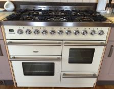 1 x Britannia Dual Fuel 6-Burner Range Cooker In Cream (Model: SI-10XG6-SLX-C) - Pre-owned,