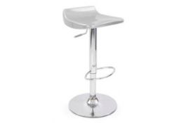 1 x Eliza Tinsley Designer Bar Stool - SILVER - Constructed in Strong ABS Plastic With Chrome Base