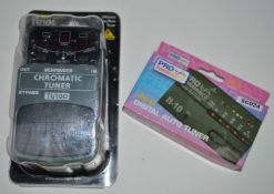 2 x Guitar Tuners - TU100 Chromatic Food Pedal Tuner and Digital Auto Tuner - Unused Stock - SC024 -