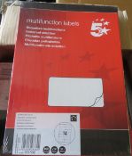 1 Full Box (10 Packs) of 5 Star 931892 Multifunction Labels - Ref: DRT0117 - CL185 - Location: Stoke